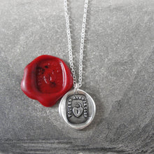 Load image into Gallery viewer, Silver Heart Padlock Wax Seal Necklace - You Have The Key - RQP Studio