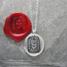 Load image into Gallery viewer, Silver Heart Padlock Wax Seal Necklace - You Have The Key - RQP Studio
