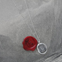 Load image into Gallery viewer, Silver Heart Padlock Wax Seal Necklace - You Have The Key - RQP Studio
