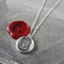 Load image into Gallery viewer, Silver Heart Padlock Wax Seal Necklace - You Have The Key - RQP Studio