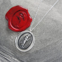 Load image into Gallery viewer, Hebe Goddess of Youth - Silver Wax Seal Necklace - RQP Studio
