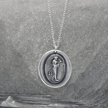 Load image into Gallery viewer, Hebe Goddess of Youth - Silver Wax Seal Necklace - RQP Studio
