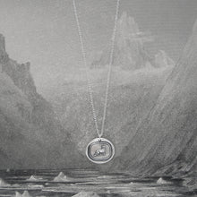 Load image into Gallery viewer, Heraldic Cat Silver Wax Seal Necklace - Liberty Vigilance Courage