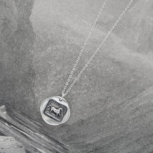 Load image into Gallery viewer, Silver Horse Wax Seal Necklace - High Spirited Equestrian Antique Wax Seal Jewelry - RQP Studio