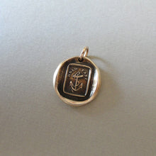 Load image into Gallery viewer, Hold Fast - Bronze Anchor Wax Seal Charm - Antique Hope Motto Pendant
