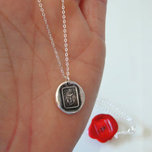 Load image into Gallery viewer, Hold Fast - Silver Wax Seal Necklace With Anchor Hope Motto - RQP Studio