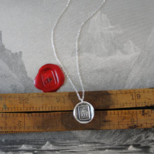 Load image into Gallery viewer, Hold Fast - Silver Wax Seal Necklace With Anchor Hope Motto - RQP Studio