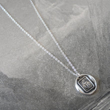 Load image into Gallery viewer, Hold Fast - Silver Wax Seal Necklace With Anchor Hope Motto - RQP Studio