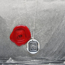 Load image into Gallery viewer, Hold Fast - Silver Wax Seal Necklace With Anchor Hope Motto - RQP Studio
