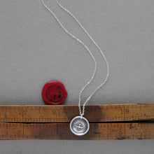 Load image into Gallery viewer, Holy Spirit Wax Seal Necklace In Silver - Forsake Me Not Antique Wax Seal Jewelry