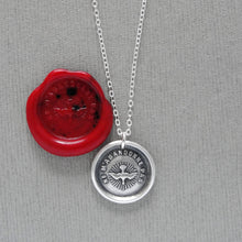 Load image into Gallery viewer, Holy Spirit Wax Seal Necklace In Silver - Forsake Me Not Antique Wax Seal Jewelry