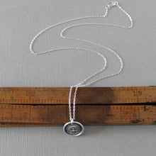 Load image into Gallery viewer, Holy Spirit Wax Seal Necklace In Silver - Forsake Me Not Antique Wax Seal Jewelry