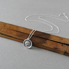 Load image into Gallery viewer, Holy Spirit Wax Seal Necklace In Silver - Forsake Me Not Antique Wax Seal Jewelry