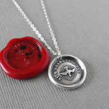 Load image into Gallery viewer, Holy Spirit Wax Seal Necklace In Silver - Forsake Me Not Antique Wax Seal Jewelry