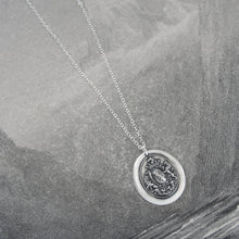 Load image into Gallery viewer, Honor Guide My Steps - Silver Wax Seal Necklace With Rampant Lions