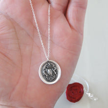 Load image into Gallery viewer, Honor Guide My Steps - Silver Wax Seal Necklace With Rampant Lions