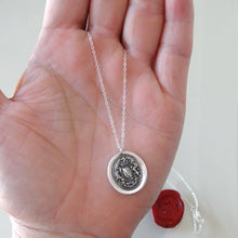 Load image into Gallery viewer, Honor Guide My Steps - Silver Wax Seal Necklace With Rampant Lions