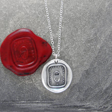 Load image into Gallery viewer, Honor Holds The Key - Wax Seal Necklace motto padlock antique wax seal silver jewelry - RQP Studio