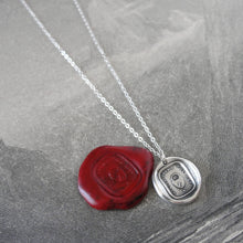 Load image into Gallery viewer, Honor Holds The Key - Wax Seal Necklace motto padlock antique wax seal silver jewelry - RQP Studio