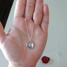 Load image into Gallery viewer, Honor Holds The Key - Wax Seal Necklace motto padlock antique wax seal silver jewelry - RQP Studio