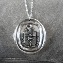 Load image into Gallery viewer, Hope And Work - Silver Lion Wax Seal Necklace - RQP Studio