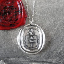 Load image into Gallery viewer, Hope And Work - Silver Lion Wax Seal Necklace - RQP Studio