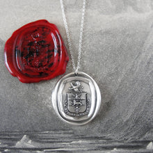 Load image into Gallery viewer, Hope And Work - Silver Lion Wax Seal Necklace - RQP Studio