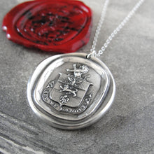 Load image into Gallery viewer, Hope And Work - Silver Lion Wax Seal Necklace - RQP Studio