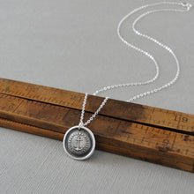 Load image into Gallery viewer, Anchor Wax Seal Necklace in silver - Hope Sustains Me - RQP Studio