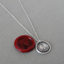 Load image into Gallery viewer, Anchor Wax Seal Necklace in silver - Hope Sustains Me - RQP Studio