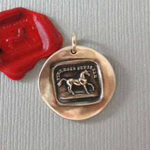 Load image into Gallery viewer, High Spirited Horse - Bronze Wax Seal Pendant Equestrian Jewelry
