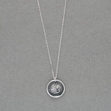 Load image into Gallery viewer, Horse Jumping Wax Seal Necklace In Silver - antique wax seal jewelry Overcome Obstacles Rise To Occasion