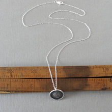 Load image into Gallery viewer, Horse Jumping Wax Seal Necklace In Silver - antique wax seal jewelry Overcome Obstacles Rise To Occasion
