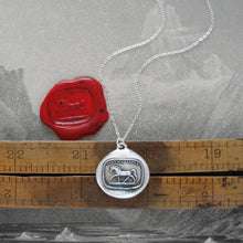 Load image into Gallery viewer, Make Haste Slowly - Silver Horse Wax Seal Necklace - Equestrian Jewelry