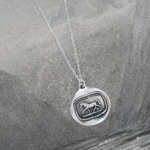 Load image into Gallery viewer, Make Haste Slowly - Silver Horse Wax Seal Necklace - Equestrian Jewelry