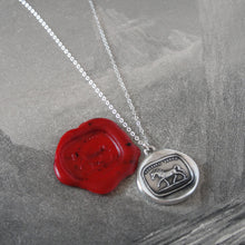 Load image into Gallery viewer, Make Haste Slowly - Silver Horse Wax Seal Necklace - Equestrian Jewelry