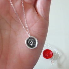 Load image into Gallery viewer, I Press Forward - Silver Wax Seal Necklace With Horse