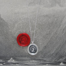 Load image into Gallery viewer, I Press Forward - Silver Wax Seal Necklace With Horse