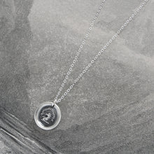 Load image into Gallery viewer, I Press Forward - Silver Wax Seal Necklace With Horse