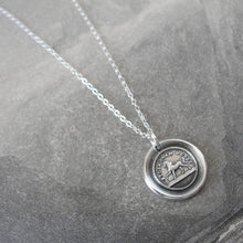 Load image into Gallery viewer, Horse Wax Seal Necklace - High Spirited Proud Yet Gentle - antique wax seal charm jewelry - RQP Studio
