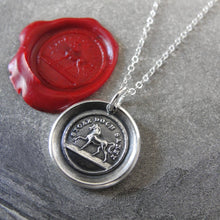 Load image into Gallery viewer, Horse Wax Seal Necklace - High Spirited Proud Yet Gentle - antique wax seal charm jewelry - RQP Studio