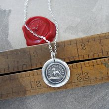 Load image into Gallery viewer, Horse Wax Seal Necklace - High Spirited Proud Yet Gentle - antique wax seal charm jewelry - RQP Studio
