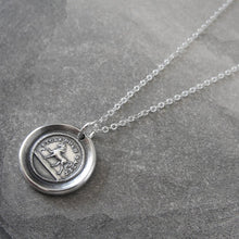 Load image into Gallery viewer, Horse Wax Seal Necklace - High Spirited Proud Yet Gentle - antique wax seal charm jewelry - RQP Studio