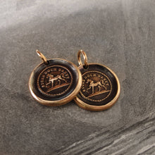Load image into Gallery viewer, High Spirited Horse Wax Seal Charm - antique wax seal jewelry pendant German motto Proud Yet Gentle - RQP Studio