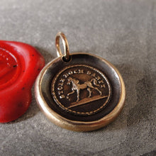 Load image into Gallery viewer, High Spirited Horse Wax Seal Charm - antique wax seal jewelry pendant German motto Proud Yet Gentle - RQP Studio