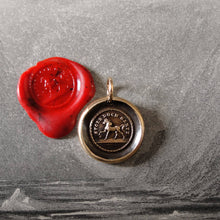 Load image into Gallery viewer, High Spirited Horse Wax Seal Charm - antique wax seal jewelry pendant German motto Proud Yet Gentle - RQP Studio