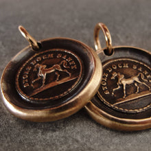 Load image into Gallery viewer, High Spirited Horse Wax Seal Charm - antique wax seal jewelry pendant German motto Proud Yet Gentle - RQP Studio