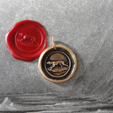 Load image into Gallery viewer, Hunting Dog Wax Seal Pendant - antique hound dog wax seal jewelry charm - RQP Studio