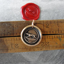 Load image into Gallery viewer, Hunting Dog Wax Seal Pendant - antique hound dog wax seal jewelry charm - RQP Studio