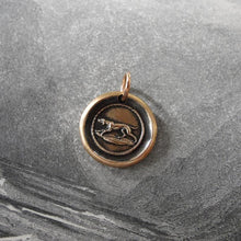 Load image into Gallery viewer, Hunting Dog Wax Seal Pendant - antique hound dog wax seal jewelry charm - RQP Studio